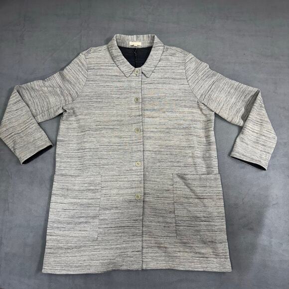 EILEEN FISHER Chevron Knit Long Sleeve Jacket Gray Pockets Office‎ Sz XL - Picture 1 of 10